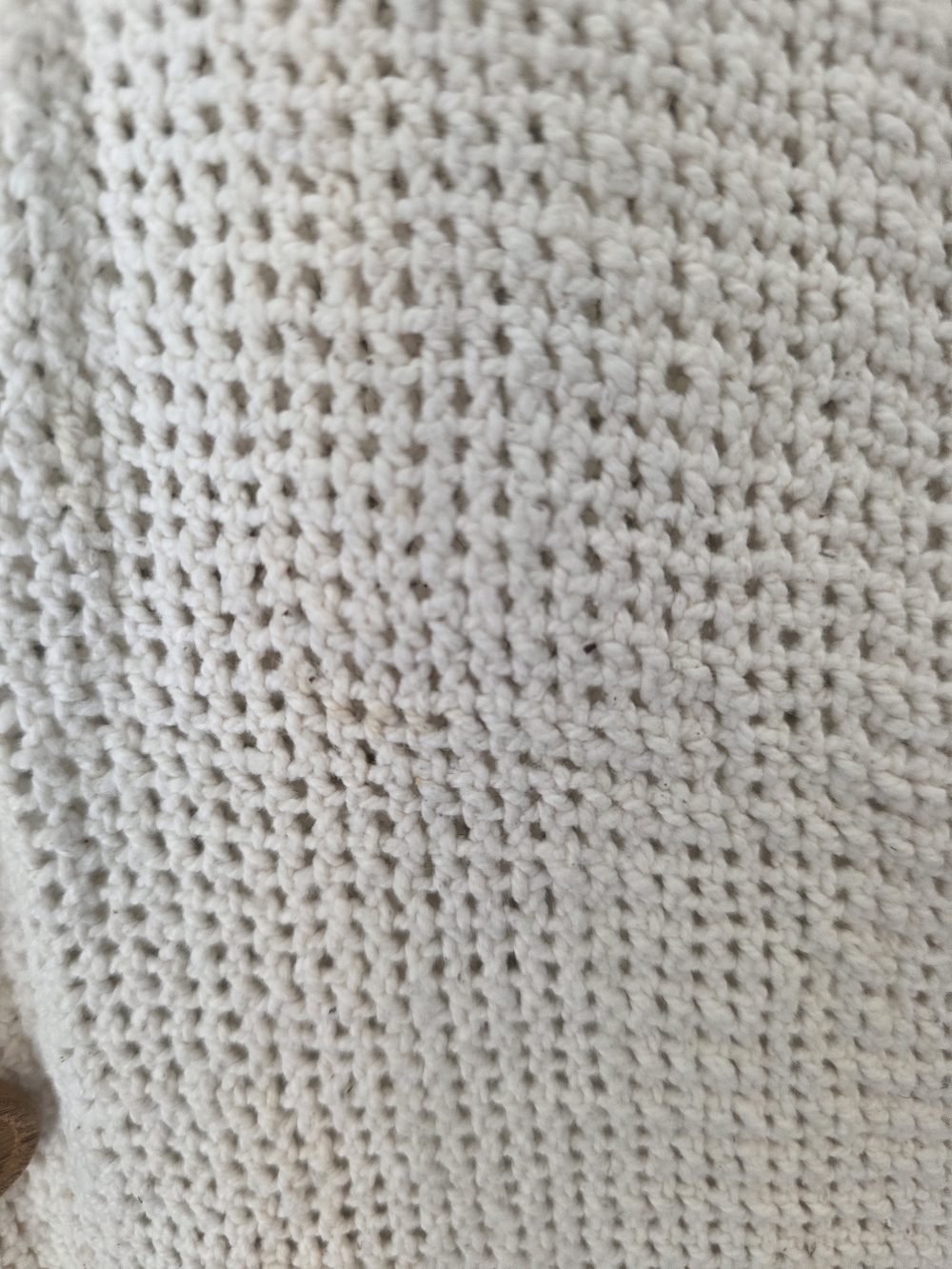 JouJou Crochet Knit Vest Cream Boho Button Front Sleeveless Top Size S - Picture 3 of 7